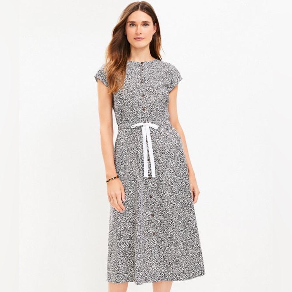 Cheetah Print Utility Midi Shirtdress